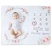 INNObeta Baby Monthly Milestone Blanket | Flannel Fleece Plush Newborn Infant Photo Blanket | for Pictures Photography for Newborn Boys & Girls New Mom Gifts Twins(White, 39