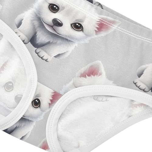 Flower Girls Underwear Toddlers 2t Cotton Little Girl Panties Cute Cartoon Dogs White Puppies Briefs Undies Kids4