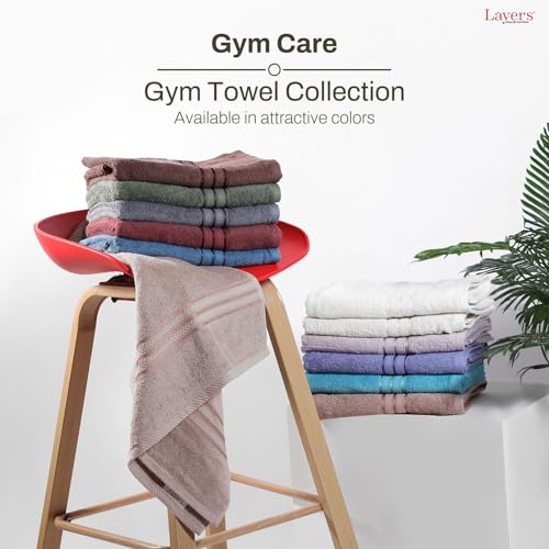 Image of Layers 100% Cotton Gym Towel | 380 GSM Quick Dry & Super Absorbent | Soft, Fade Resistant & Long Lasting | Gym, Yoga, Sports, Travel & Pool | 1 Piece for Men & Women | 50 x 100 cm - Brown