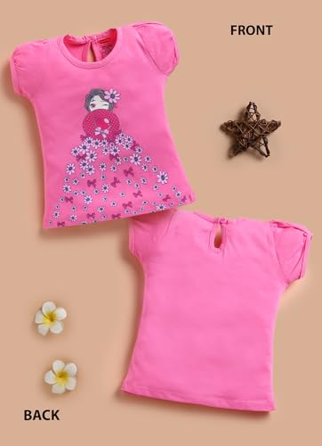 Image of LuvLap Baby Girls 100% Cotton Half Sleeve Girls Top Pack of 4