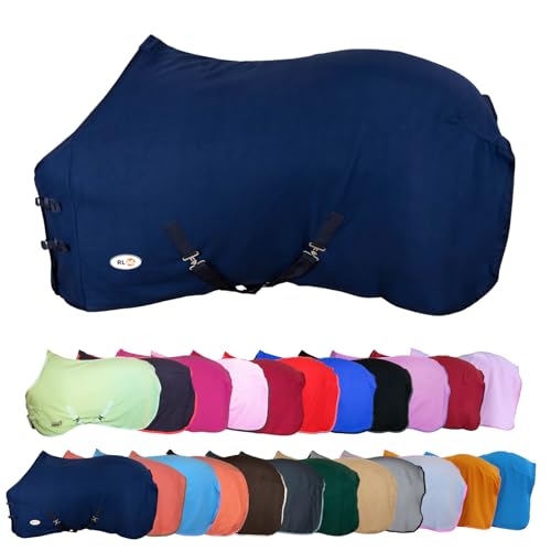 RL24 - Abschwitzdecke mit Kreuzgurt BASICLINE dunkelblau 135cm