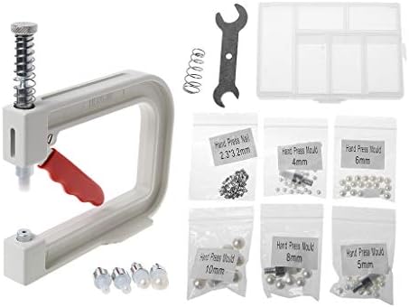 Peuriy 1 Set Manual Beading Machine,Clothes Cap Pearl Bead Rivet Craft for DIY Repair Tools