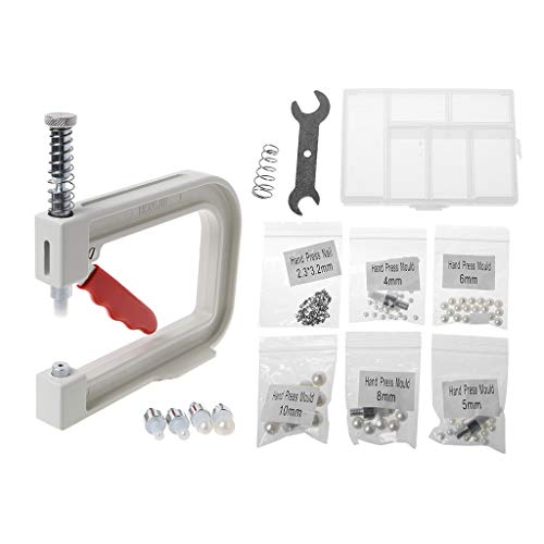 Peuriy 1 Set Manual Beading Machine,Clothes Cap Pearl Bead Rivet Craft for DIY Repair Tools