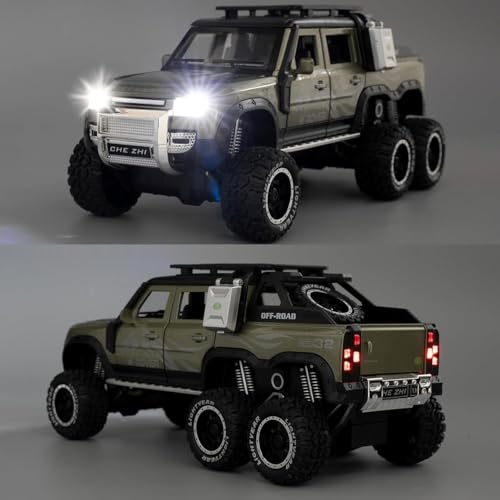 Image of 6X6 Defender Toy Car Diecast Metal Model Toy Car for Kids Boy Girl Alloy Pull Back with Sound and Light Gift Collectible