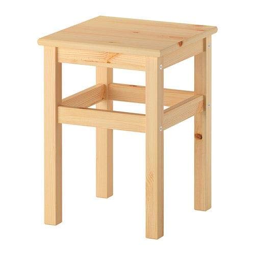 Ikea Stool, Solid wood, hardwearing natural material, [Pine]
