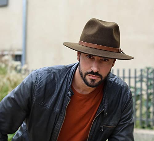 Chapeau Fedora pliable en feutre marron de qualité supérieure taille 62