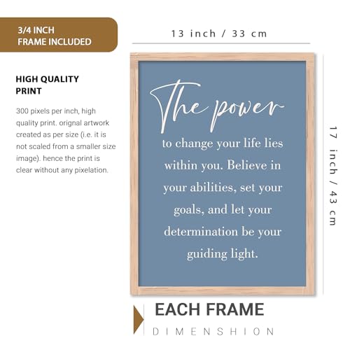 Image of kotart - Quotes Frames for Wall Decor - Motivational Photo Frame for Wall Decoration - Quotes Wall Poster with Frame for Room and Office - Set of 6 (13x17, K)