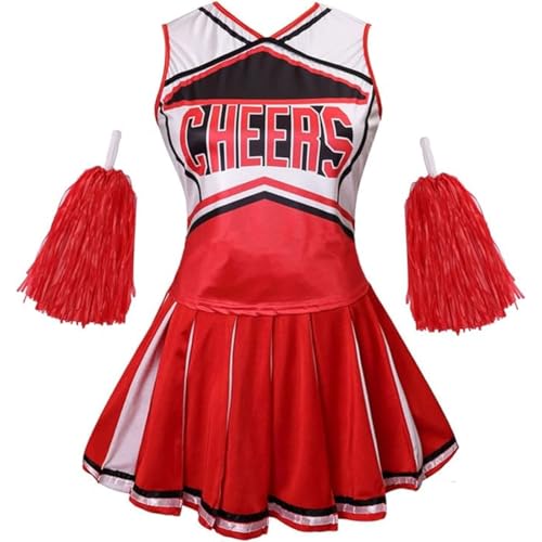 Catálogo para Comprar On-line Ropa de Cheerleading y animación para Mujer los 10 mejores. 44 AGCOAH - Disfraz de uniforme de animadora para mujer, tenis, adulto, animadora, fiesta, Halloween, cosplay, clásico, rojo, M