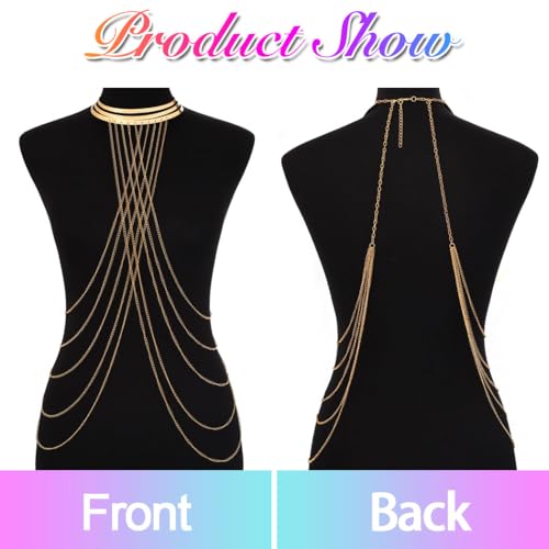 Nicute Body Chain Necklace Gold Shoulder Chains Body Chain Jewelry for Women2