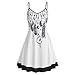 YANFANG Vestido Casual para Mujer,sin Mangas con Estampado Floral de Mujer de Moda de Talla Grande,para Verano,Sexy Atractivo,de Fiesta,de Noche,, XXL,White