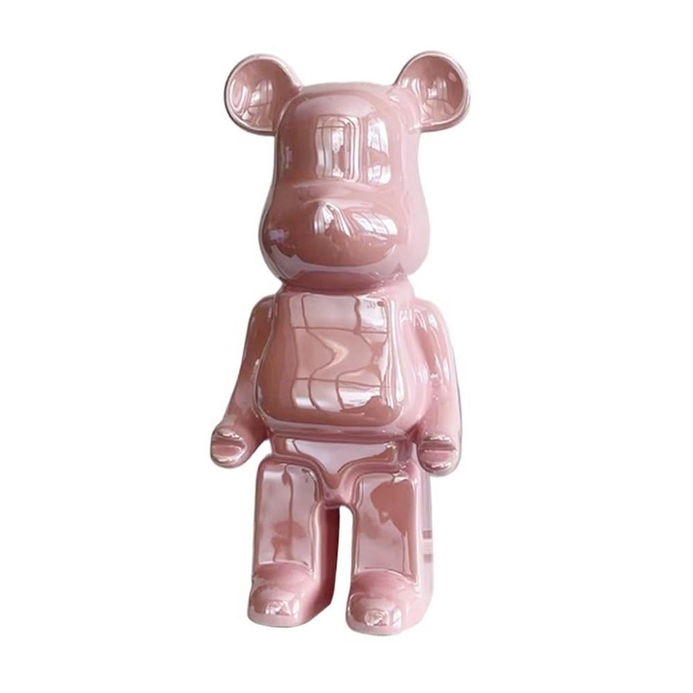 Hqdfcnm Pink Bearbrick, 28Cm Blocks Bear Collectible Sculptures Desktop Decoration