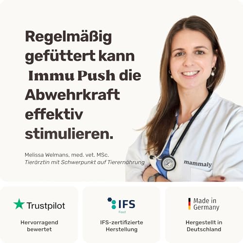 14-in-1 Immunsystem Leckerli für Hunde - Immu Push 120 Snacks (350g) von mammaly - Stärkt Abwehrkräfte mit Hagebutte, Granatapfel, Ashwagandha, Bierhefe,Zink - Reich an Antioxidantien, Vitamin A, C, K