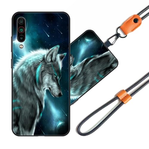 JEZSTHAI Funda Compatible con MEIZU 16T Carcasa de Silicona Suave con Correa Colgante Correa de Cuello Cordón para Movil,Anti-Choque Protección Case con Patrón.Patrón*A06