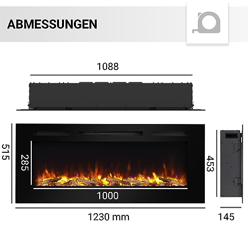 Balderia Elektrokamin Fiamma 48″ Elektrischer Einbaukamin