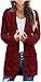 Cardigan Sweaters for Women Cable Knit Oversized Open Front Chunky Cardigans Sweaters Long Sleeve Coat with Pocket (Wine Red,Small)
