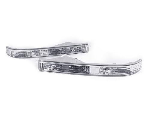 USR 87-88 Mk3 Supra Bumper Signaling Lamp - Clear Front Turn Signal Lights Set (Left + Right) Compatible with 1987-1988 Toyota Supra Mk.III MA70 Chassis (JDM Style All Clear Lens, Plug and Play)