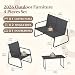 Gotland 4-Piece Garden Patio Furniture Set, 2026 Upgrade Outdoor Table and Chairs with Loveseat, Breathable Fabric & Steel Frame for Backyard,Balcony,Terrace, All-Weather