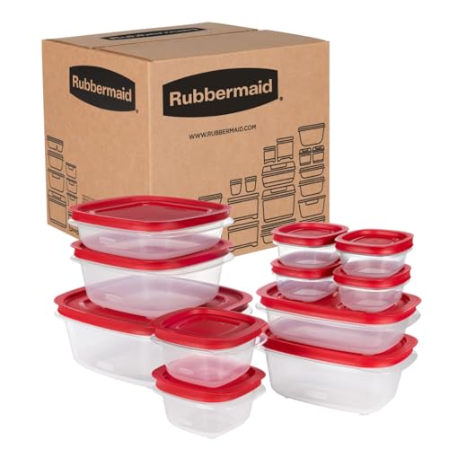 Image of Rubbermaid EasyStore Rectangle and Square Containers, 22-Piece Set, Food Storage Containers with Lids