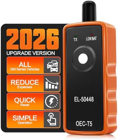 TPMS Relearn Tool for Car Tire Sensor, FIRSTOOL EL-50448 TPMS Reset Tool Tire Sensor Programmer, OEC-T5 TPMS Programming Tool Tire Pressure Sensor Reset Tool for GM Series Vehicles 2006-2026