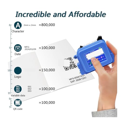 Imprimante portable 12,7 mm code de lot date numéro et étiquettes