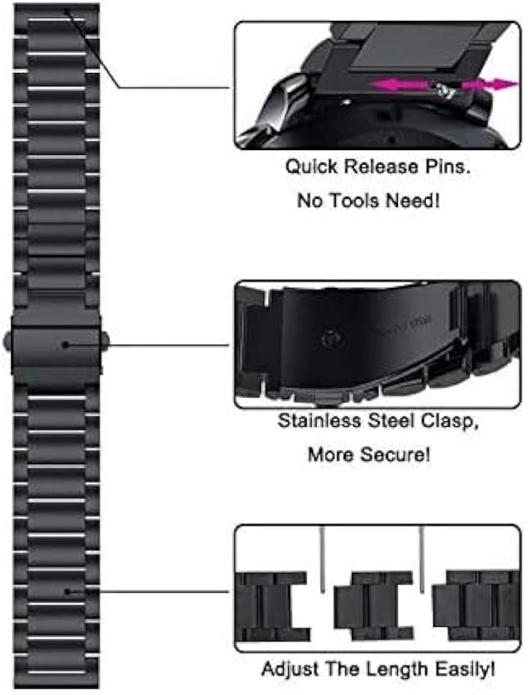 Titan Armband Für Amazfit Bip 6 - Edelstahl Uhrband Im Business Design