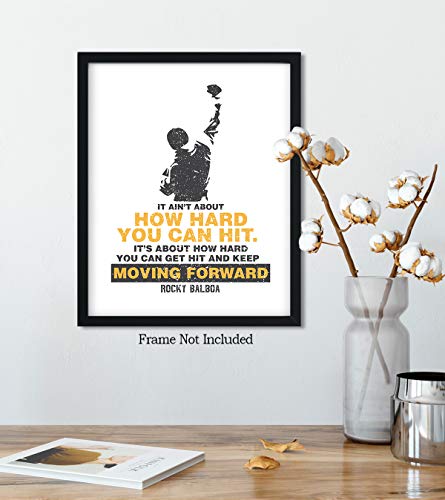It Ain’t About How Hard You Can Hit - Rocky Balboa Quote - 8X10 Unframed Boxing Wall Decor Art Print On A White Background - Great Inspirational Gift For Boxers And Athletes #TOP3