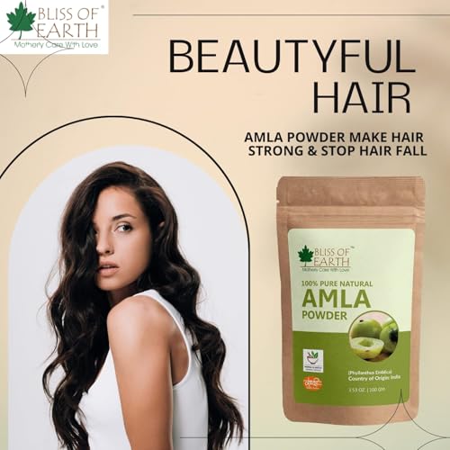 Image of Bliss of Earth Amla Reetha Shikakai Bhringraj Hibiscus Powder - Natural Hair Growth & Hair Mask - 100gm Each, Pack of 5