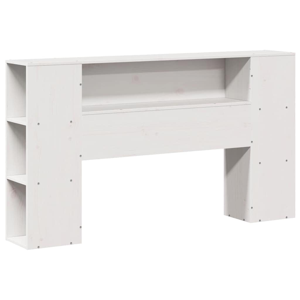 vidaXL Kopfteil, Bettkopfteil mit Stauraum, Freistehend Betthaupt für Holzbett Doppelbett, Holzkopfteil Bettzubehör Schlafzimmer, Weiß 140cm Massivholz Kiefer