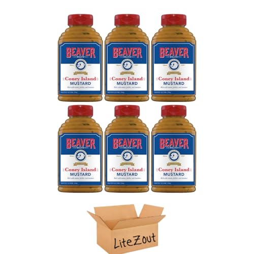 Coney Island Mustard Bottle, 12.5oz, (6 pack), Litezout