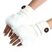 Beautyvan, Fashion Women Warm Winter Faux Rabbit Fur Mittens Wrist Fingerless Gloves (White)