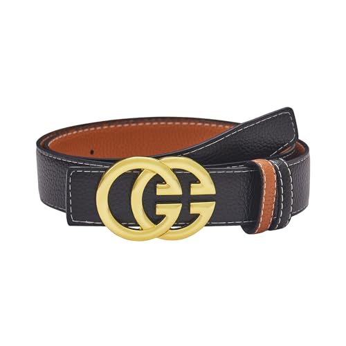 Ratchet Belt for Men, Mens Belt Leather Designer 1 3/8" for Casual Jeans, Black Fashion Belts(waist from 28" to 34")2