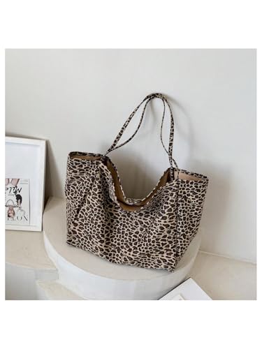Image of MakeMeChic Women's Leopard Tote Bag Cheetah Oversize Shoulder Bag Weekender Bag