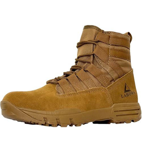 LAHORS 6 Inch Lightweight Military Tactical Combat Boots NonSlip Coyote Men Outdoor Hiking Desert...