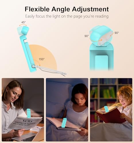 Book Light for Reading in Bed - Rechargeable Clip-On Reading Light for Book Lovers