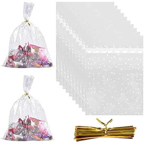 Chstarina Bolsas de Celofán Transparentes para Regalo (100 Piezas) Cover