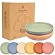 ZHLIMY 6 Stück Plastikteller Tief 23cm Camping Picknick Teller Bunt Set, Mehrwegteller Kunststoff Geschirr für Outdoor Home (Beige/Rosa/Hellblau/Hellgrün/Gelb/Orange)