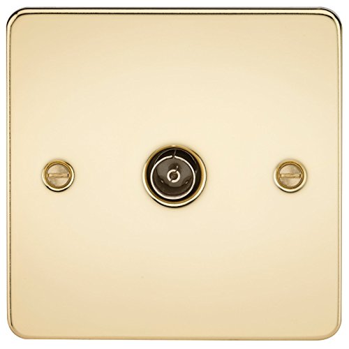 Knightsbridge FPAV0100PB Flat Plate 1G Tv Outlet (Non-Isolated) -Polished Brass