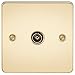 Price comparison product image Knightsbridge FPAV0100PB Flat Plate 1G Tv Outlet (Non-Isolated) -Polished Brass