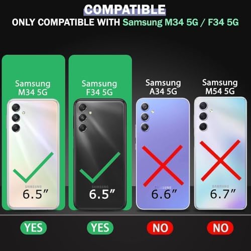 Image of KC Back Cover for Samsung Galaxy M34 5G / F34 5G - Shockproof Soft Bumper Silicone Case with New Camera Protection (Black)