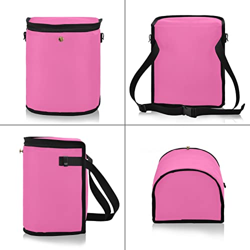 Image of Wudan Small Car Trash Can Hot Pink Accessories for Garbage Storage Organizer with Lid Waterproof Portable Auto and Truck Interior Seat Bin