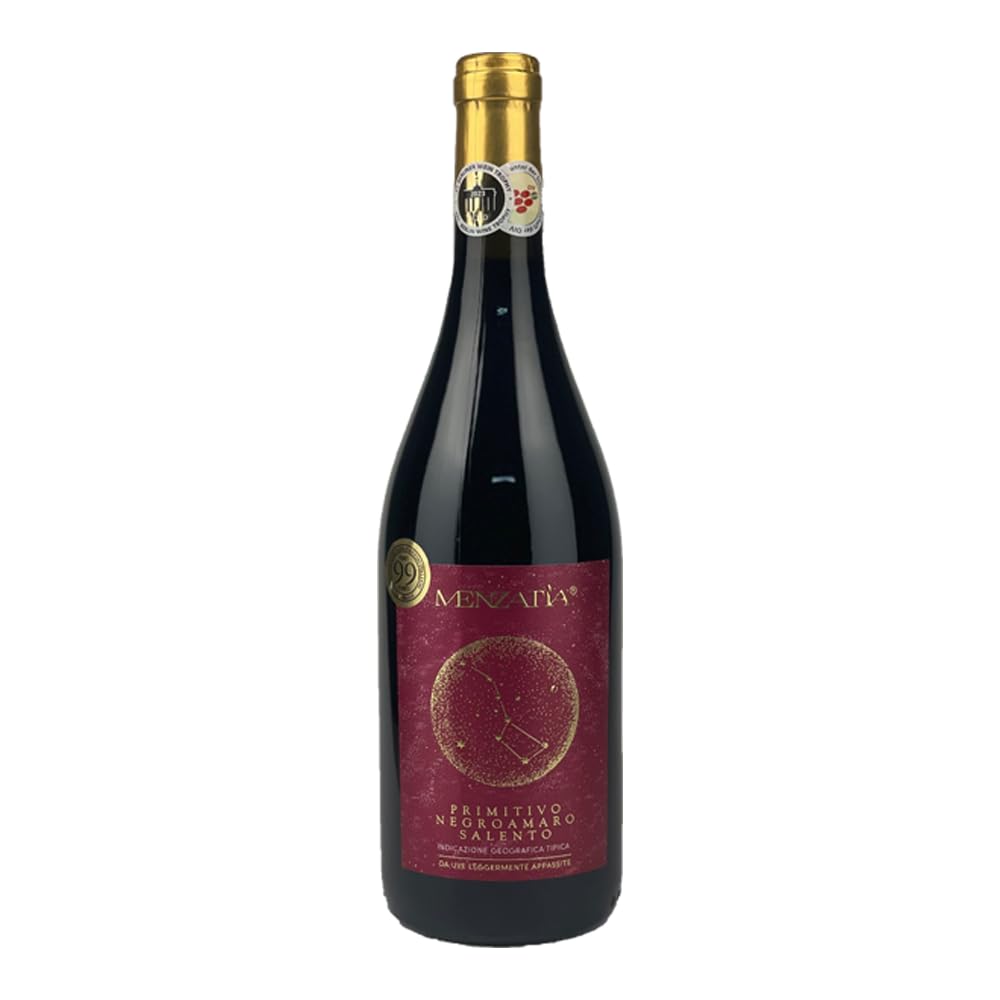 Menzatia Primitivo Negroamaro Salento, trocken, sortenreines Weinpaket + VINOX Winecards (6x0,75l)