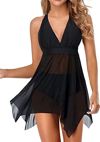 Danfiki Damen Zweiteiliger Badeanzug Push up Bademoden Tankini Set V...