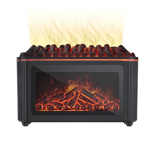 Humidificador de chimenea – 160 ml difusor de aire de llama ultrasónico con 7 luces LED que cambian de color | Dispositivo de aromaterapia silencioso para dormitorio, decoración del hogar, oficina