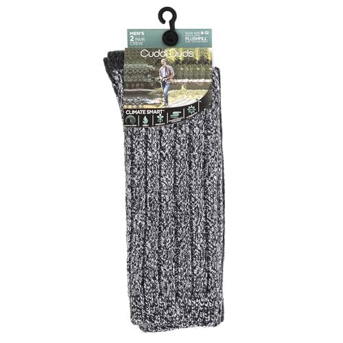 Cuddl Duds Mens 2 Pair Pack Classic Comfort Multicolor Assorted Easy Care Crew Socks2