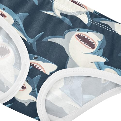 Wusikd Sharks Girls' Underwear Cotton Cartoon Girls Briefs Soft Toddler Underwears 2T4