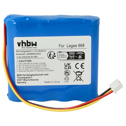 vhbw Akku kompatibel mit Hobot LEGEE 668, 669 Saugroboter (3000 mAh, 14,8 V, Li-Ion, ohne Gehäuse)