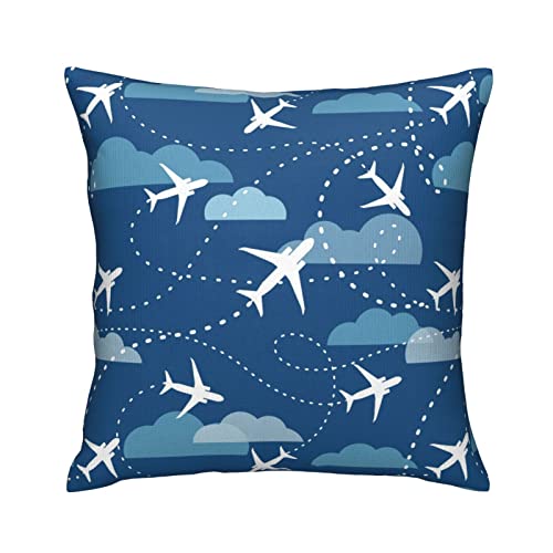 Mryumi Airplane Aircraft Plane Pattern Pillow Covers 18 X 18 Inches Square Throw Pillowcase For Couch Sofa Home Bedroom Decor #TOP3