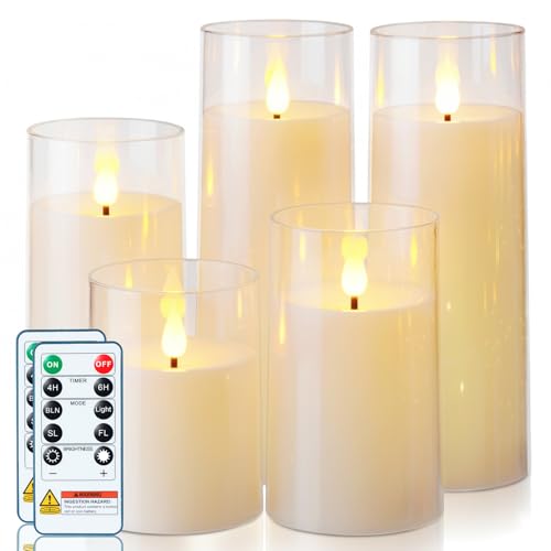 Flickering Flameless Candles, Set of 5
