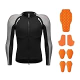 Chaqueta de moto para hombre con protección CE extraíble, malla transpirable para motocross, para todas las estaciones, ideal para aventura, turismo y conducción urbana., Grey with Soft Armor-xx_l