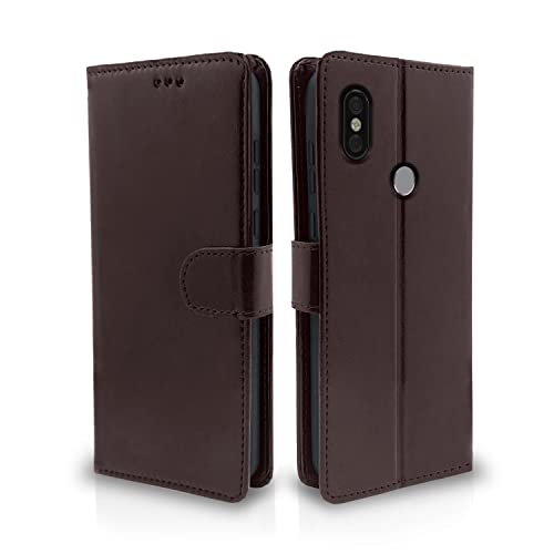 Pikkme Mi Redmi Y2 Flip Case Leather Finish | Inside TPU with Card Pockets | Wallet Stand and Shock Proof | Magnetic Closing | Complete Protection Flip Cover for Mi Redmi Y2 (Coffee)- Best and cheap mobile covers in India